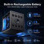 Mini telecamera WiFi ricaricabile W10, senza fili, 1080P, per interni, con base magnetica e visione notturna.