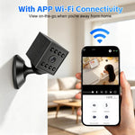 Mini telecamera WiFi ricaricabile W10, senza fili, 1080P, per interni, con base magnetica e visione notturna.