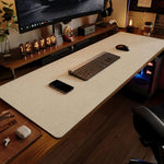 Tappetino da scrivania in lino antiscivolo in gomma per tastiera e mouse, ideale per casa e ufficio, con bordi cuciti., 250x300x4mm, 600x300x4mm, 600x400x4mm, 700x300x4mm