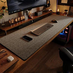 Tappetino da scrivania in lino antiscivolo in gomma per tastiera e mouse, ideale per casa e ufficio, con bordi cuciti., 800x300x4mm, 800x400x4mm, 900x400x4mm, 900x450x4mm