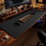 Tappetino da scrivania in lino antiscivolo in gomma per tastiera e mouse, ideale per casa e ufficio, con bordi cuciti., 1000x500x4mm, 1200x600x4mm