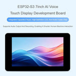 WAVESHARE ESP32-S3 Scheda di sviluppo con display touch vocale AI da 7 pollici, risoluzione 800 × 480, touch a 5 punti, pannello display IPS, supporta Wi-Fi a 2,4 GHz e BLE 5, 34894