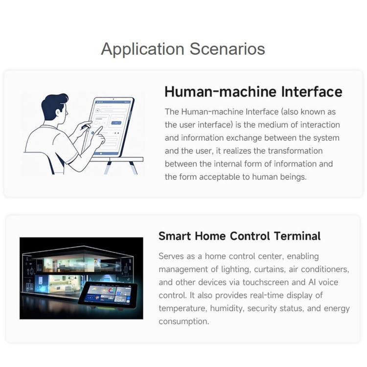 WAVESHARE ESP32-S3 Scheda di sviluppo con display touch vocale AI da 7 pollici, risoluzione 800 × 480, touch a 5 punti, pannello display IPS, supporta Wi-Fi a 2,4 GHz e BLE 5, 34894