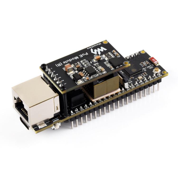 Scheda di sviluppo WAVESHARE ESP32-S3 ETH, porta Ethernet RJ45 10/100Mbps, supporto Wi-Fi e Bluetooth, processore dual core a 240 MHz, Single Board No Soldered Pin Header, Mainboard+OV5640 Camera No Soldered Pin Header                                  ...