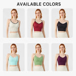 Reggiseno sportivo da donna antiurto con supporto laterale per il seno, coppe fisse sul retro, canotta da yoga., S, M, L, XL