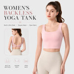 Top da yoga estivo sexy senza schienale da donna, canotta sportiva con coppe imbottite., S, M, L, XL