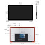 Display touch capacitivo DSI ad alta risoluzione da 13,3 pollici WAVESHARE, 1920 × 1080, IPS, pannello in vetro temperato, interfaccia DSI, touch a 10 punti, Without Back Panel, With Back Panel