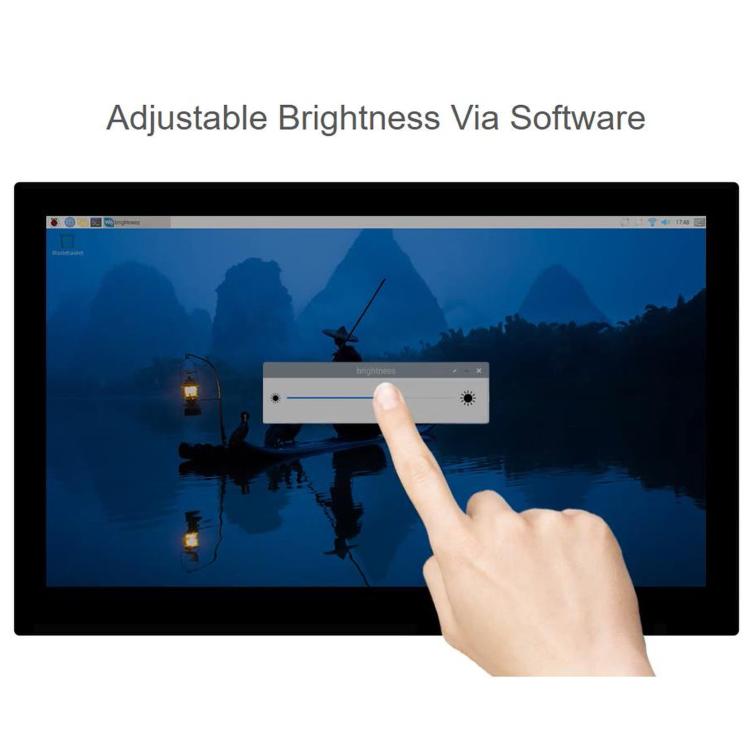 Display touch capacitivo DSI ad alta risoluzione da 13,3 pollici WAVESHARE, 1920 × 1080, IPS, pannello in vetro temperato, interfaccia DSI, touch a 10 punti, Without Back Panel, With Back Panel