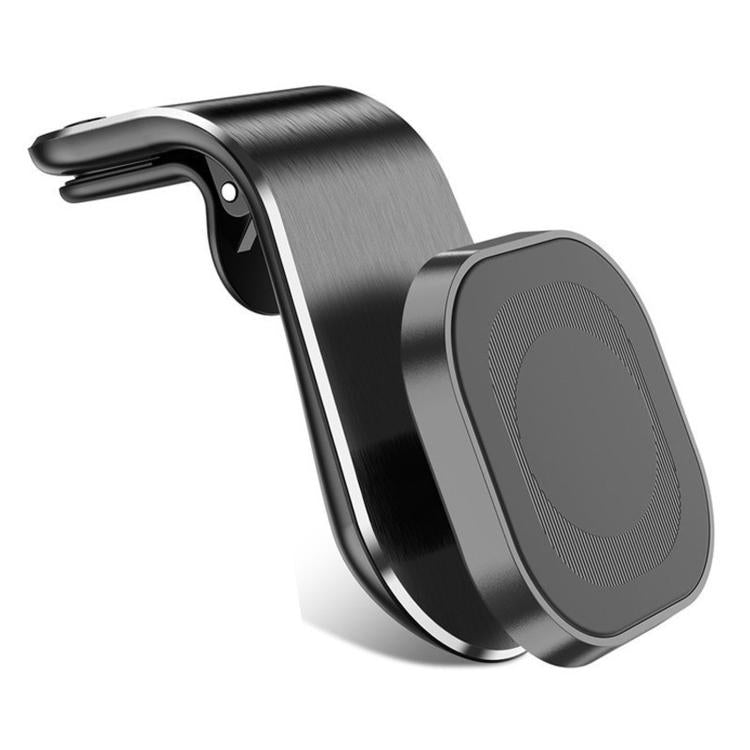 Supporto magnetico a L per telefono da auto, da fissare alla bocchetta dell'aria, con magneti potenti e clip in silicone.