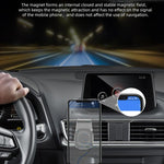 Supporto magnetico a L per telefono da auto, da fissare alla bocchetta dell'aria, con magneti potenti e clip in silicone.