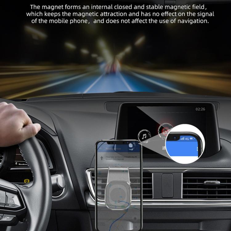 Supporto magnetico a L per telefono da auto, da fissare alla bocchetta dell'aria, con magneti potenti e clip in silicone.