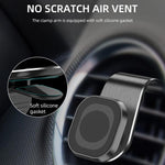 Supporto magnetico a L per telefono da auto, da fissare alla bocchetta dell'aria, con magneti potenti e clip in silicone.