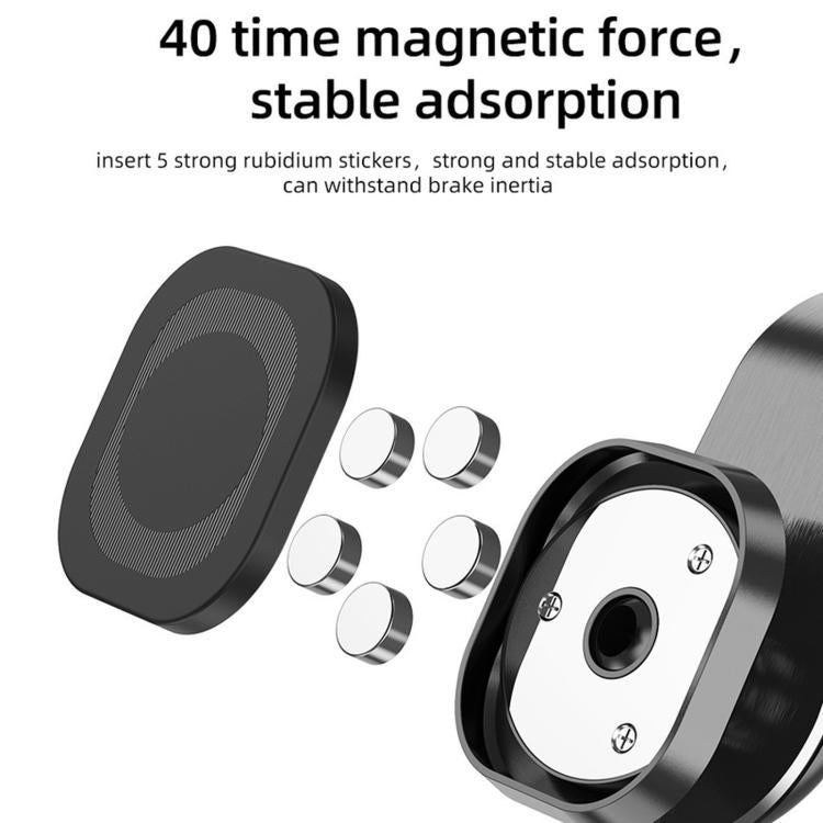 Supporto magnetico a L per telefono da auto, da fissare alla bocchetta dell'aria, con magneti potenti e clip in silicone.