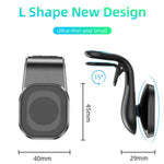 Supporto magnetico a L per telefono da auto, da fissare alla bocchetta dell'aria, con magneti potenti e clip in silicone.