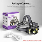 Lampada frontale LED ricaricabile con sensore di movimento