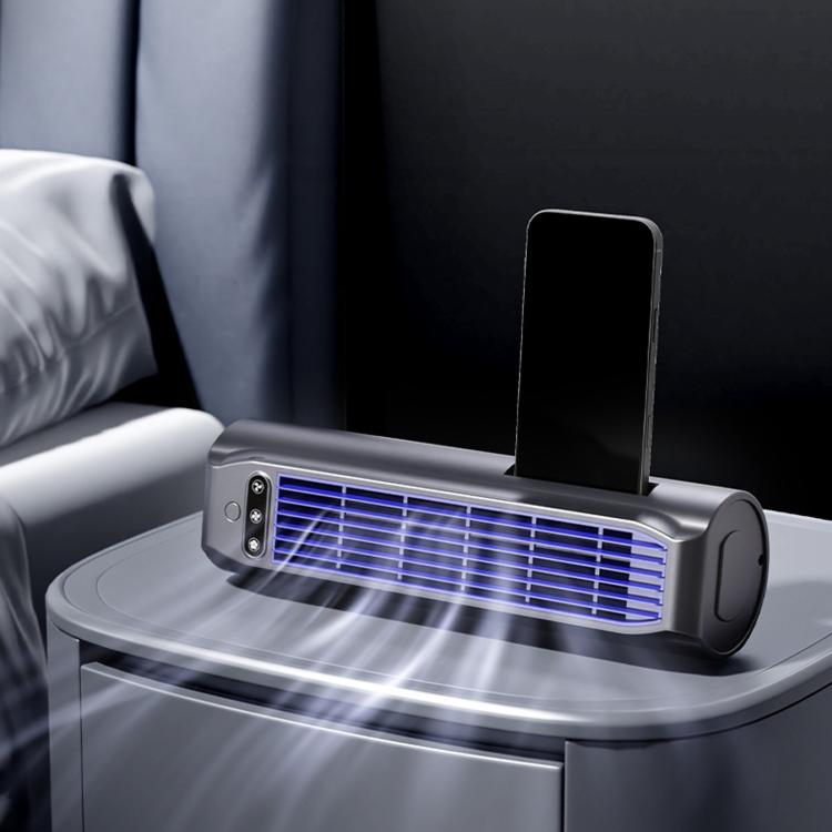 Ventilatore da tavolo a torre con display digitale E7 per la casa, montaggio a parete senza fori e supporto per telefono.