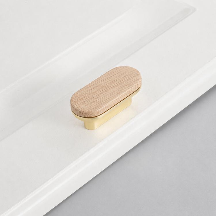 Maniglia per cassetti in lega di zinco effetto legno 8cm