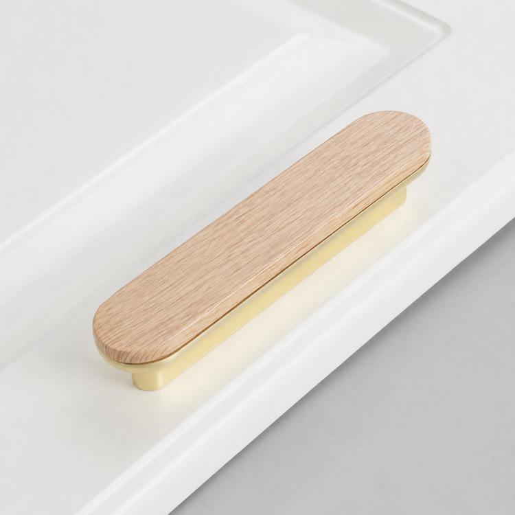 Maniglia per cassetti in lega di zinco effetto legno 8cm