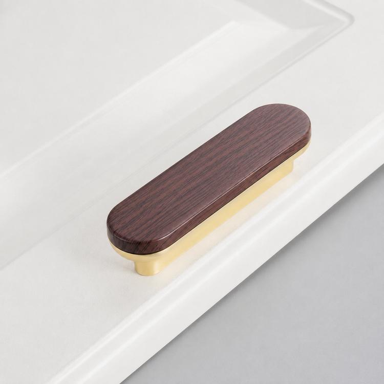 Maniglia per cassetti in lega di zinco effetto legno 8cm