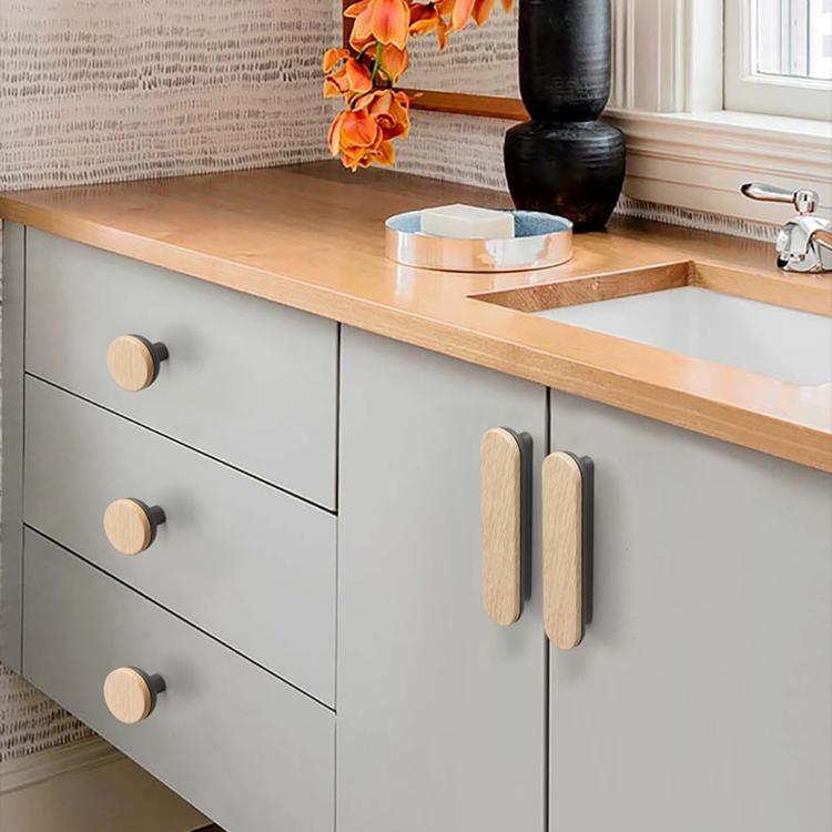 Maniglia per cassetti in lega di zinco effetto legno 8cm
