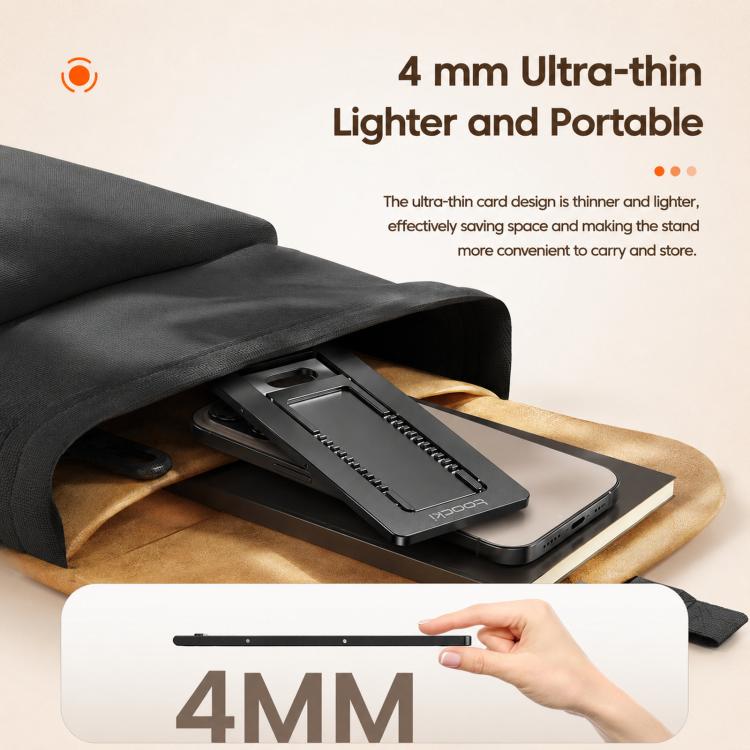 Supporto per telefono pieghevole Toocki da scrivania, ultra sottile da 4 mm, supporto portatile per cellulare, multi-angolo, da viaggio, tascabile