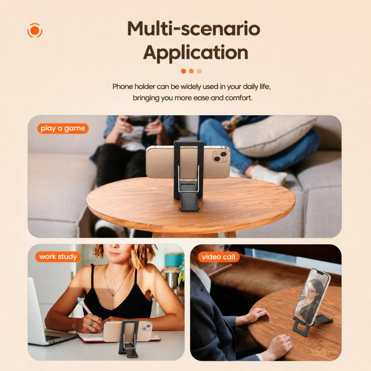 Supporto per telefono pieghevole Toocki da scrivania, ultra sottile da 4 mm, supporto portatile per cellulare, multi-angolo, da viaggio, tascabile
