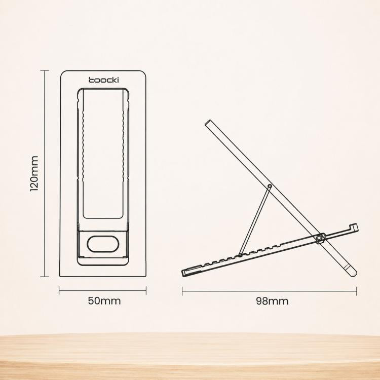 Supporto per telefono pieghevole Toocki da scrivania, ultra sottile da 4 mm, supporto portatile per cellulare, multi-angolo, da viaggio, tascabile