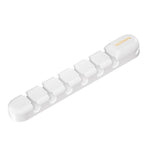 Toocki Organizzatore di cavi in silicone autoadesivo da scrivania con clip per la gestione dei cavi, 3-slot White, 5-slot White, 7-slot White, 3-slot Black, 5-slot Black, 7-slot Black