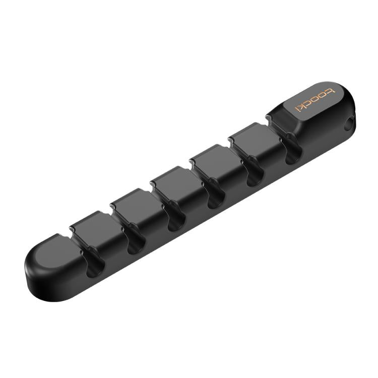 Toocki Organizzatore di cavi in silicone autoadesivo da scrivania con clip per la gestione dei cavi, 3-slot White, 5-slot White, 7-slot White, 3-slot Black, 5-slot Black, 7-slot Black