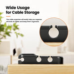 Toocki Organizzatore di cavi in silicone autoadesivo da scrivania con clip per la gestione dei cavi, 3-slot White, 5-slot White, 7-slot White, 3-slot Black, 5-slot Black, 7-slot Black