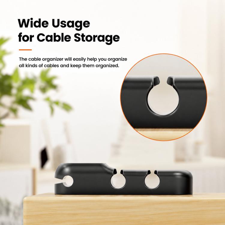 Toocki Organizzatore di cavi in silicone autoadesivo da scrivania con clip per la gestione dei cavi, 3-slot White, 5-slot White, 7-slot White, 3-slot Black, 5-slot Black, 7-slot Black
