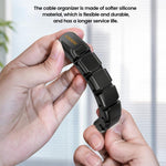 Toocki Organizzatore di cavi in silicone autoadesivo da scrivania con clip per la gestione dei cavi, 3-slot White, 5-slot White, 7-slot White, 3-slot Black, 5-slot Black, 7-slot Black
