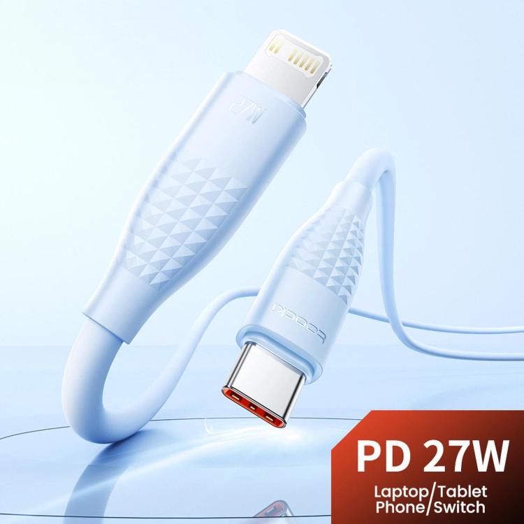 Cavo di ricarica rapida Toocki PD da 27 W USB-C / Type-C a 8 pin, lunghezza 2 m.
