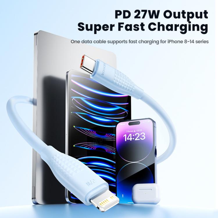 Cavo di ricarica rapida Toocki PD da 27 W USB-C / Type-C a 8 pin, lunghezza 2 m.