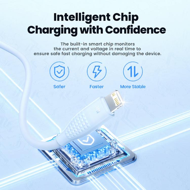 Cavo di ricarica rapida Toocki PD da 27 W USB-C / Type-C a 8 pin, lunghezza 2 m.