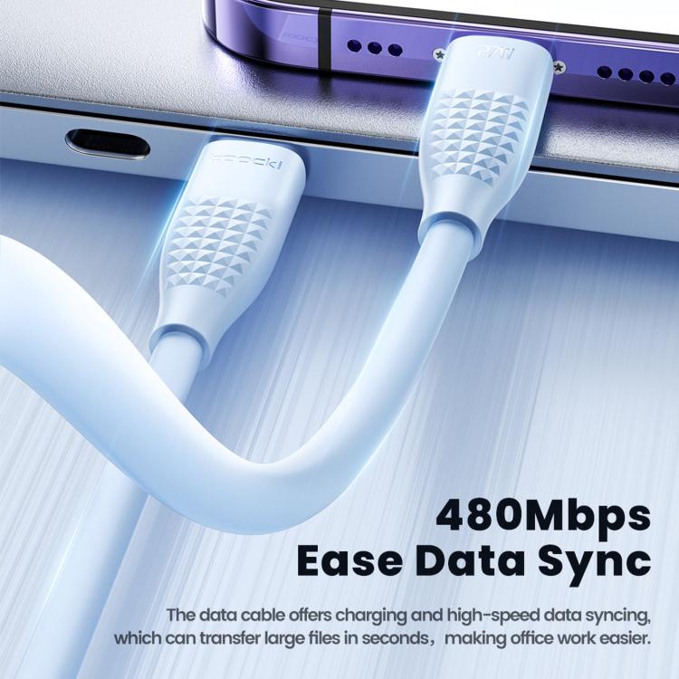 Cavo di ricarica rapida Toocki PD da 27 W USB-C / Type-C a 8 pin, lunghezza 2 m.