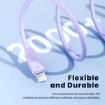 Cavo di ricarica rapida Toocki PD da 27 W USB-C / Type-C a 8 pin, lunghezza 2 m.