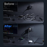 Caricabatterie da parete Toocki da 67 W con cavo USB-C retrattile, stazione di ricarica rapida 3 in 1 con indicatore LED di potenza., EU Plug