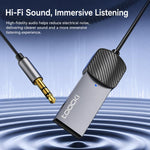 Adattatore Aux Bluetooth 5.4 Toocki con ricevitore da 3,5 mm, dongle audio wireless alimentato tramite USB e microfono, BT-01