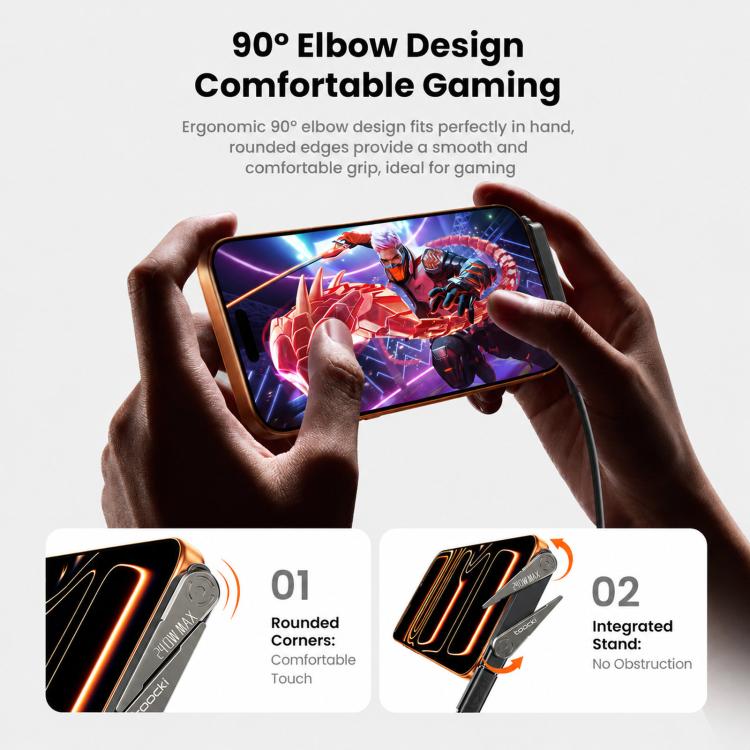 Adattatore con supporto pieghevole, ricarica rapida, connettore in lega di zinco, Toocki 240W USB-C Female to USB-C Male, Toocki 30W USB-C Female to 8 Pin Male