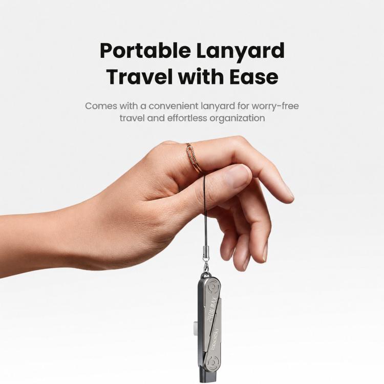 Adattatore con supporto pieghevole, ricarica rapida, connettore in lega di zinco, Toocki 240W USB-C Female to USB-C Male, Toocki 30W USB-C Female to 8 Pin Male