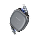 Cavo retrattile piatto, cavo di ricarica di diverse lunghezze, Toocki 100W USB-C/Type-C to USB-C/Type-C, Toocki 27W USB-C/Type-C to 8 Pin
