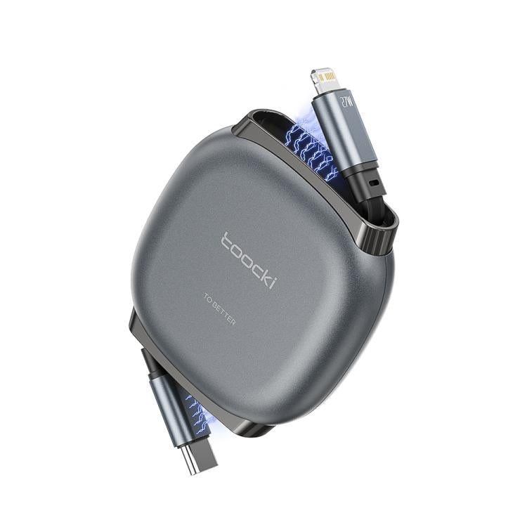 Cavo retrattile piatto, cavo di ricarica di diverse lunghezze, Toocki 100W USB-C/Type-C to USB-C/Type-C, Toocki 27W USB-C/Type-C to 8 Pin