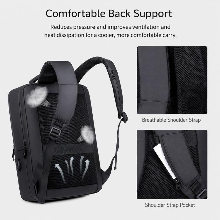 Zaino impermeabile REMOID con porta USB e tasche multiple