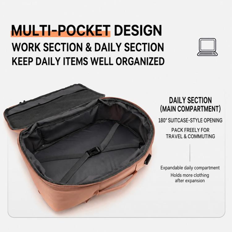 Zaino da viaggio espandibile 30 litri con scomparto laptop