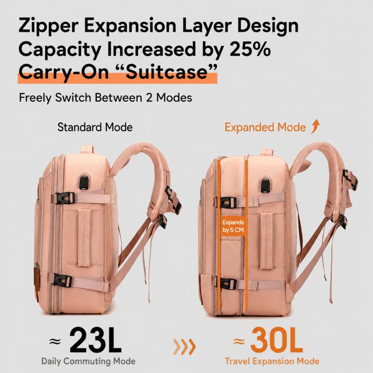 Zaino da viaggio espandibile 30 litri con scomparto laptop