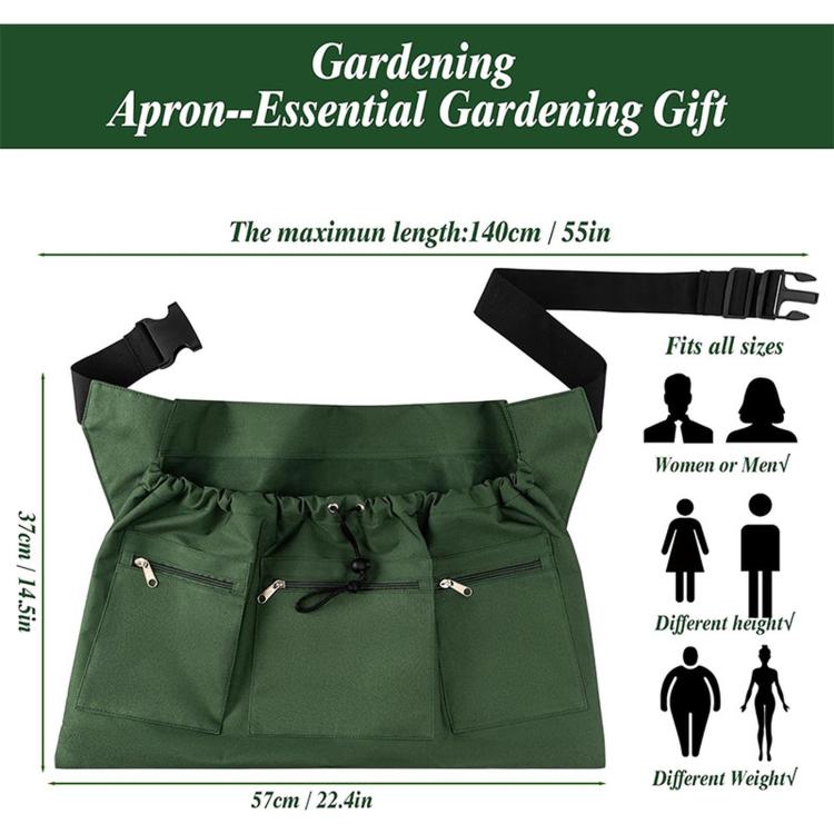 Grembiule da giardinaggio con tasche e cintura regolabile
