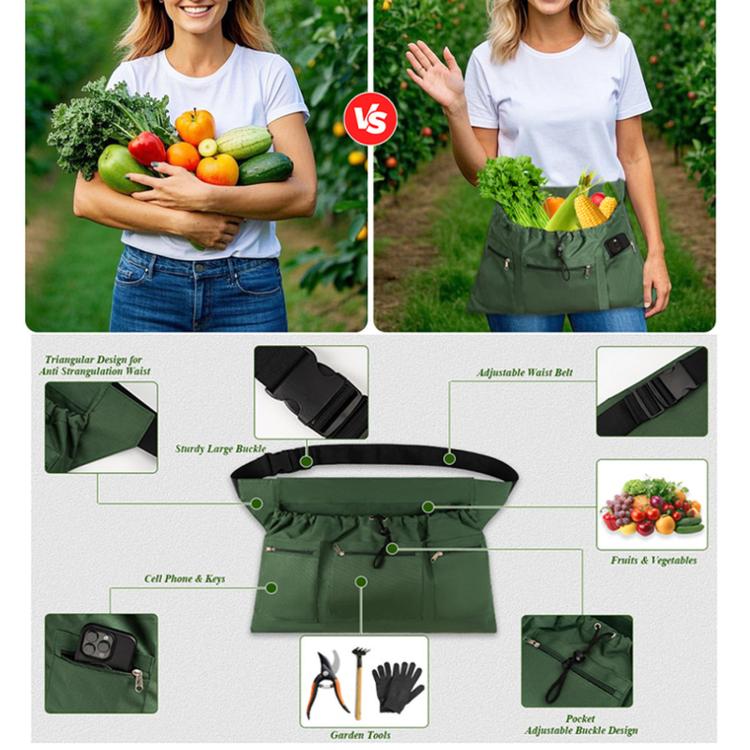 Grembiule da giardinaggio con tasche e cintura regolabile