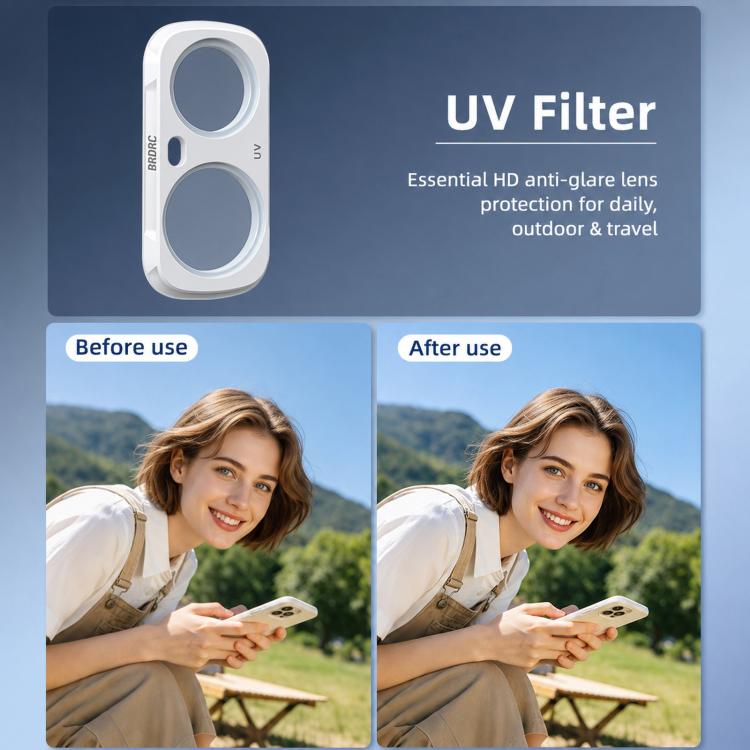 Filtro magnetico BRDRC per Insta360 Luna Ultra, UV Filter, CPL + ND16 + Black Soft Filter, CPL + Black Soft + Adjustable VND Filter, CPL + Black Soft + Anti-Light Pollution + Adjustable VND Filter