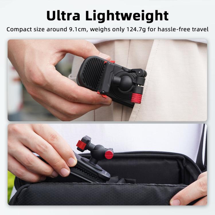 Clip magnetica a sgancio rapido per tracolla dello zaino Flymile, For DJI Osmo Action 3 / 4 / 5 Pro, For DJI Osmo Action 6 / Nano, For Insta360 Ace / Ace Pro / 2 / X5